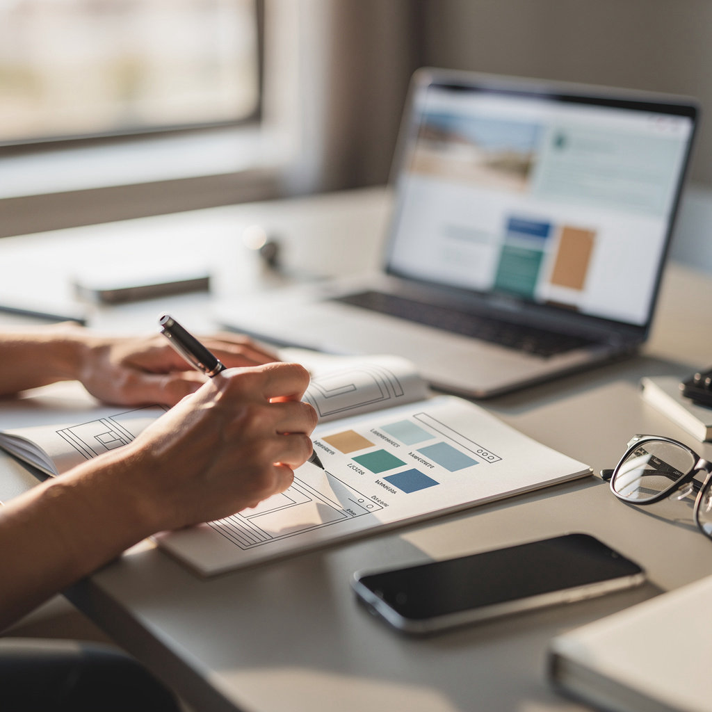 The Friendly San Diego team collaborating on a custom website design project for a San Diego business